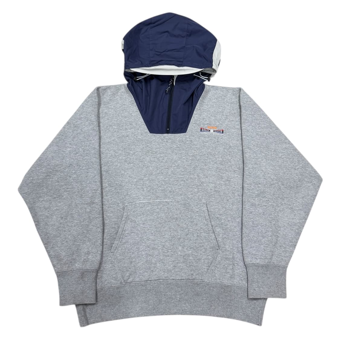 컬러 비콘 멀티컬러 그레이 네이비 반집업 기모 후드티 2 상품이미지1