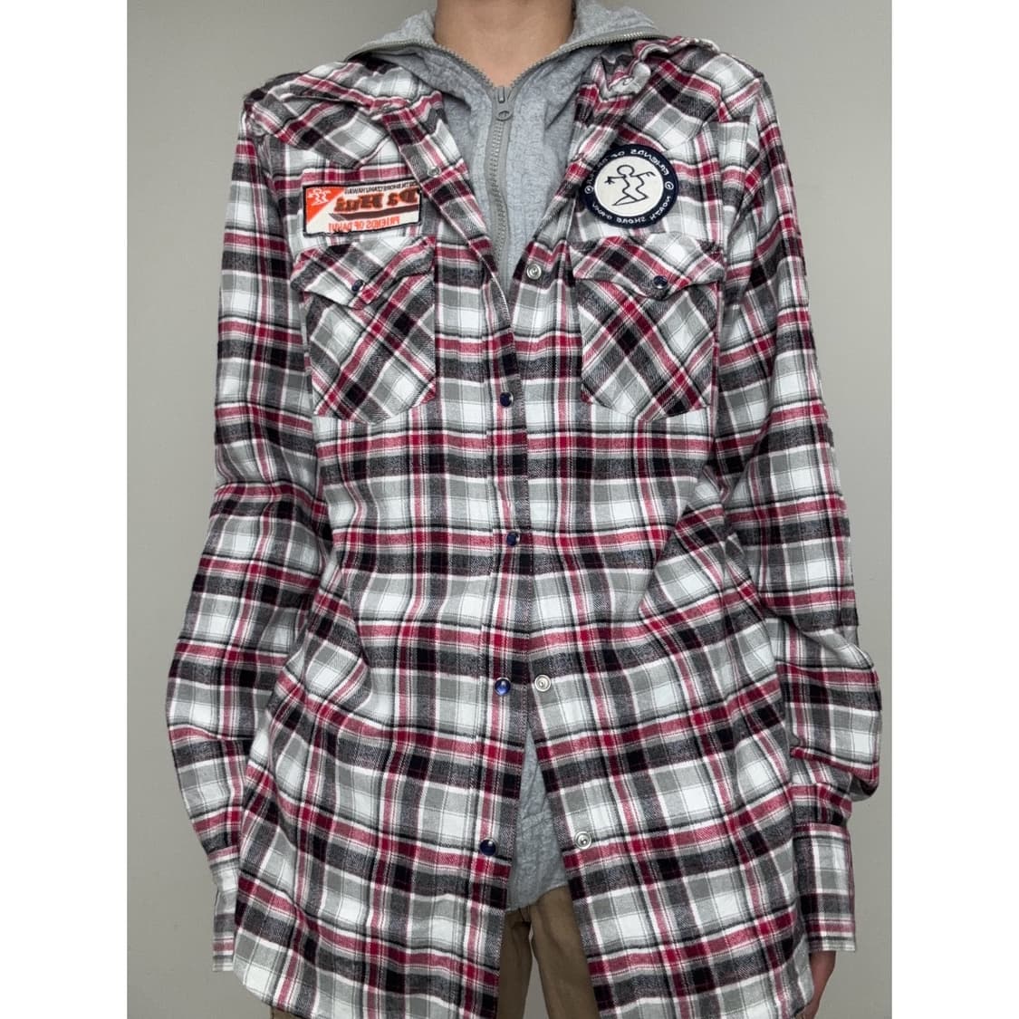 빈티지 y2k 레이어드 셔츠 후드집업 상품이미지5