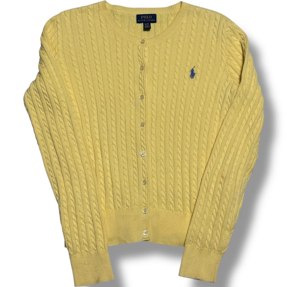 Polo Ralph Lauren 여성 옐로우 케이블 가디건 상품이미지1