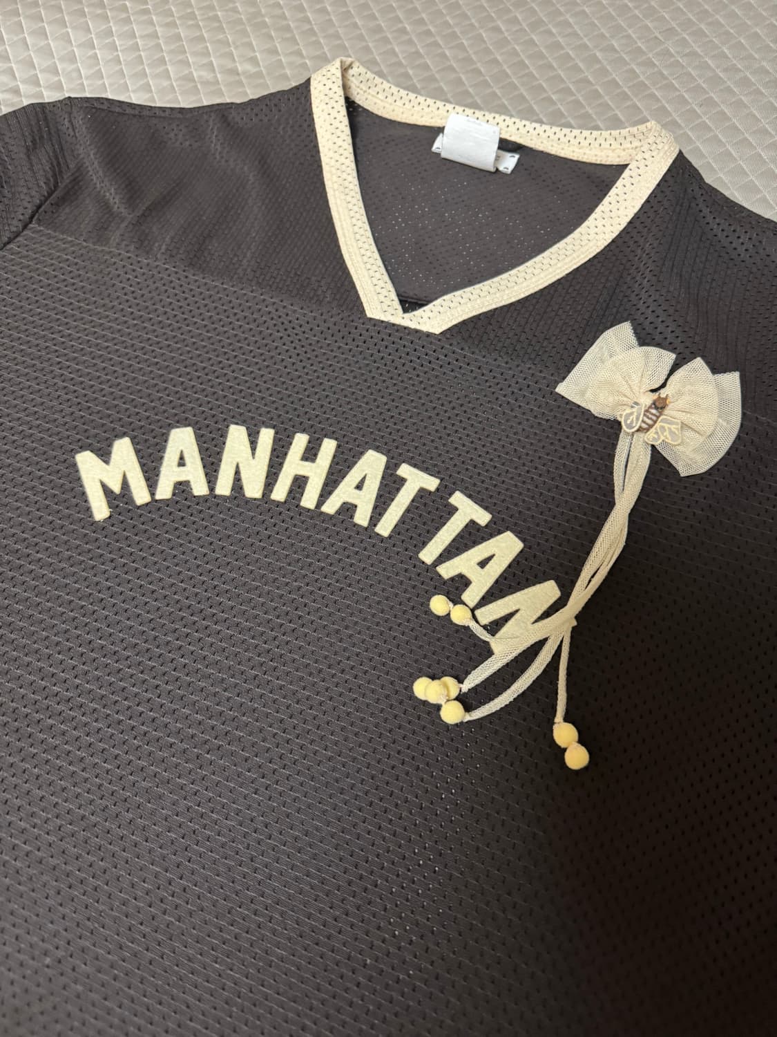 BODE 보디 나이키 Manhatan 메쉬 저지 브라운 에크루 상품이미지6