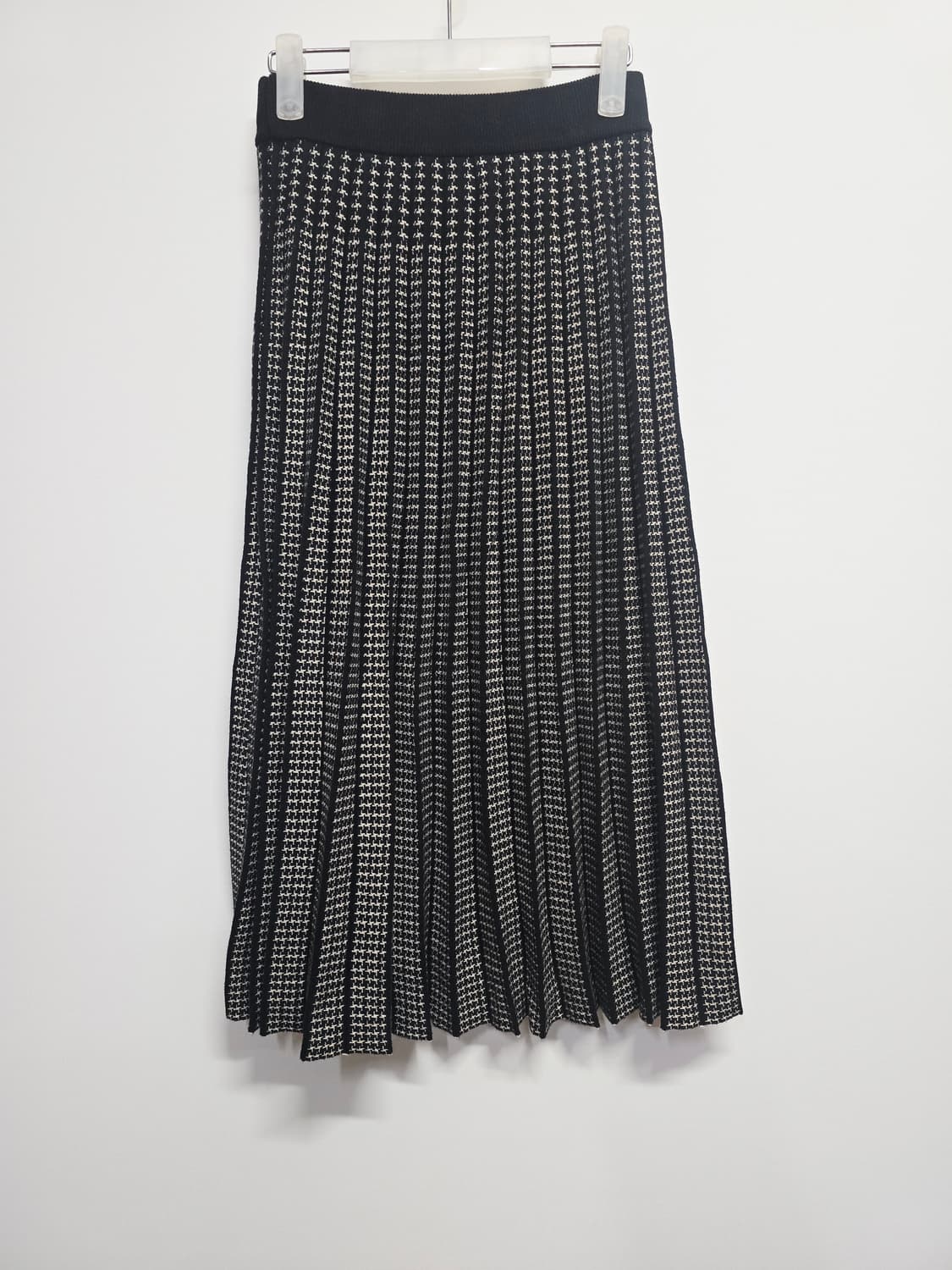 JJ지고트 하운드투스 체크 니트플리츠 스커트 상품이미지1