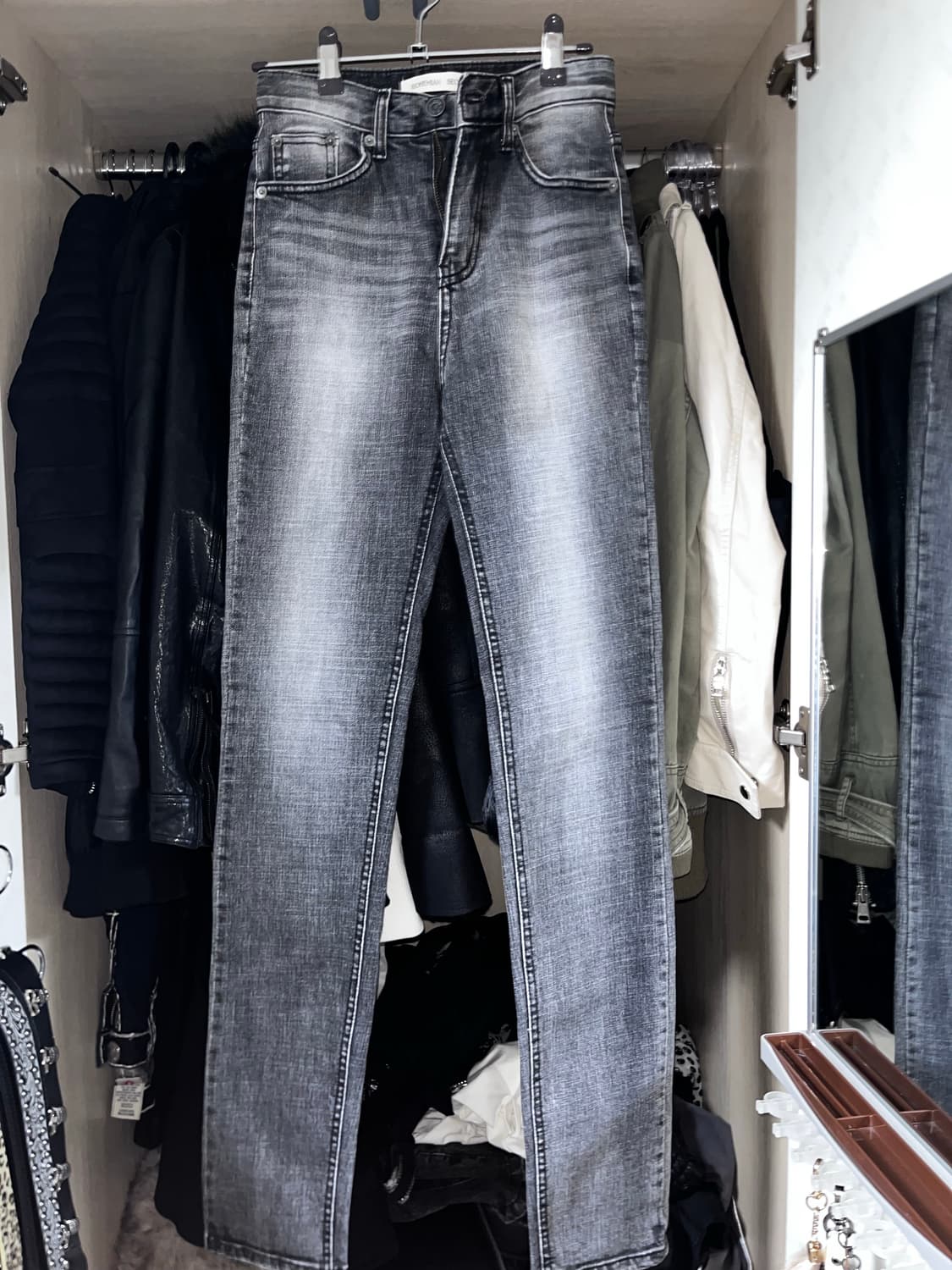 <새상품>보헴서 구버전 하이웨스트 스트레이트진 그레이 상품이미지1
