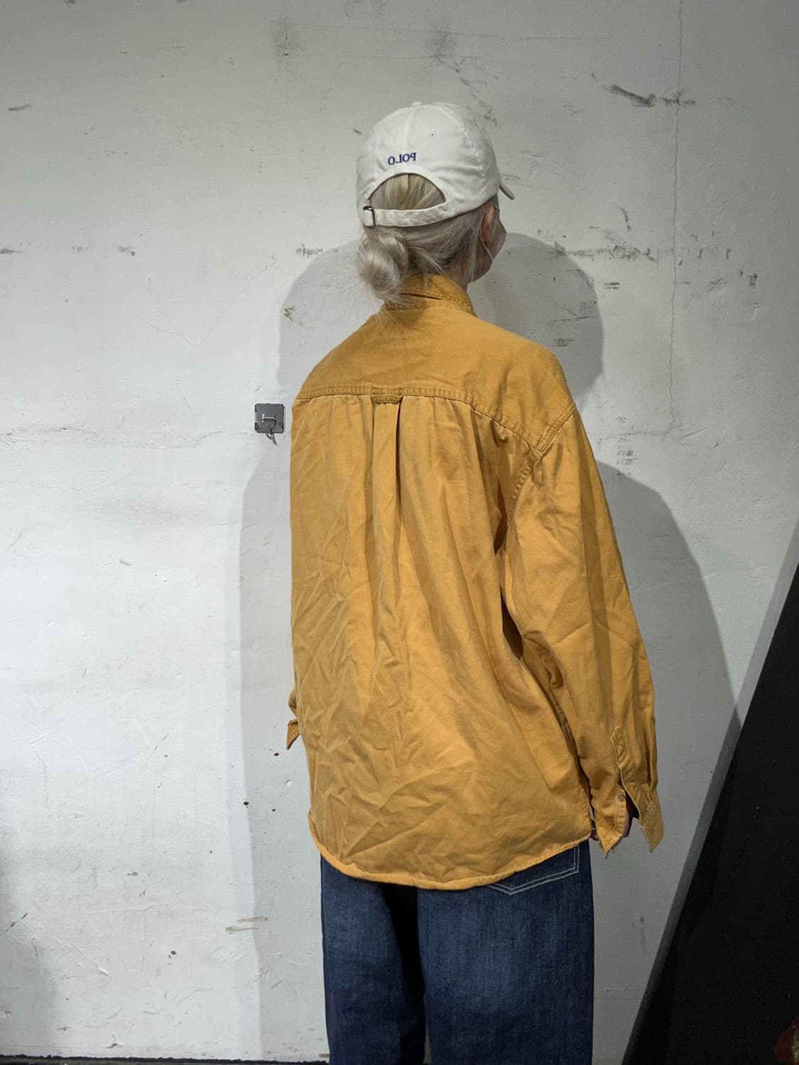 칼하트 옐로우 워크 셔츠 솔리드 오버핏 셔츠 자켓 L 상품이미지3