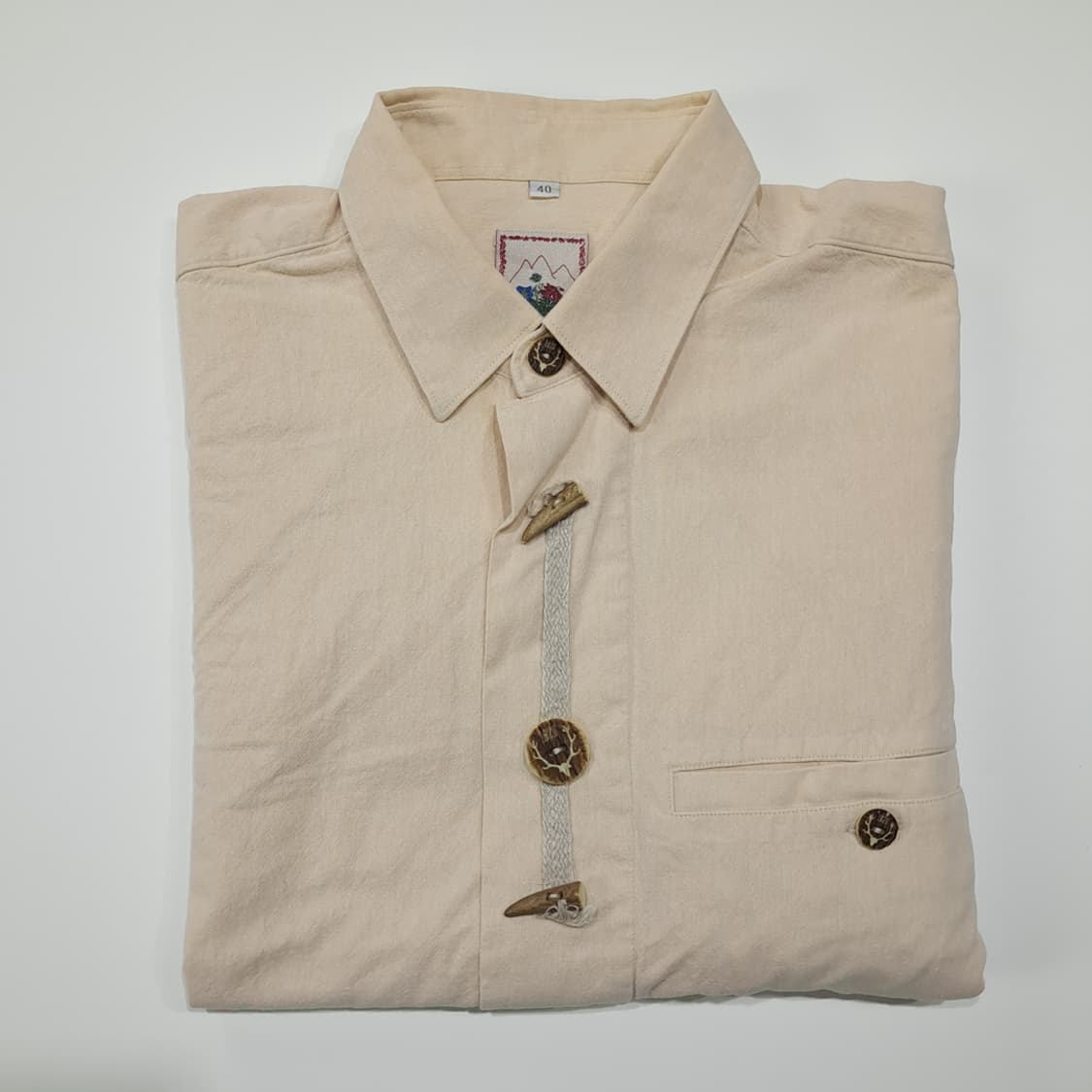 CL624 L 알펜랜드 90s 독일 트라흐텐 바바리안 알펜 셔츠 남방 상품이미지8