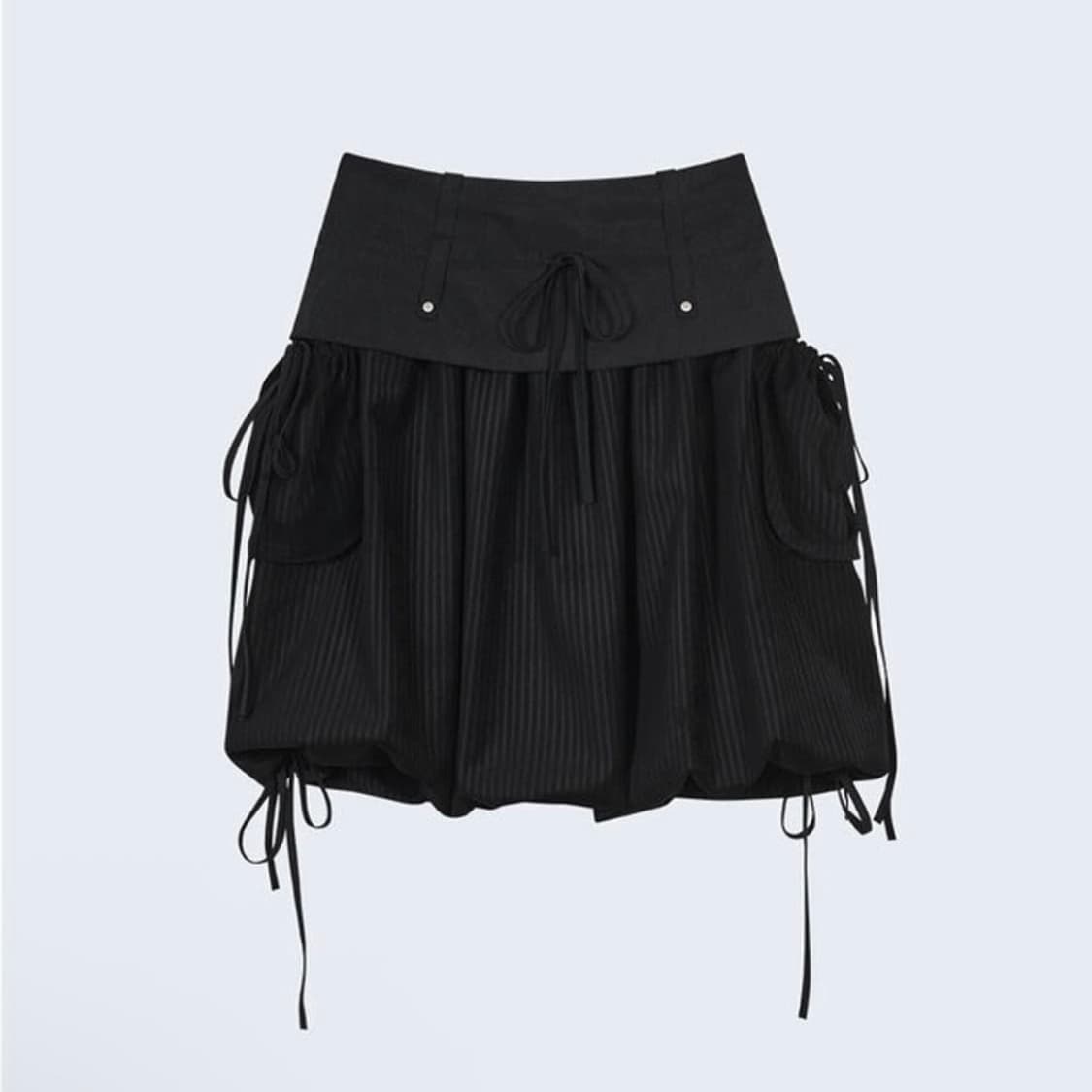 Mixed Volume Skirt [Black] 상품이미지1