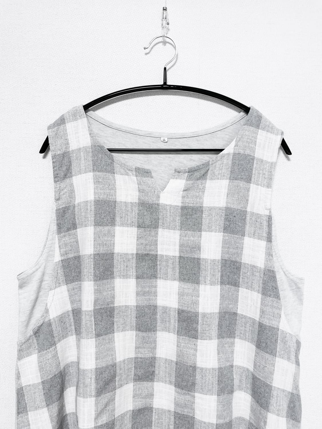 Check Panel Sleeveless - Melange Gray 상품이미지2
