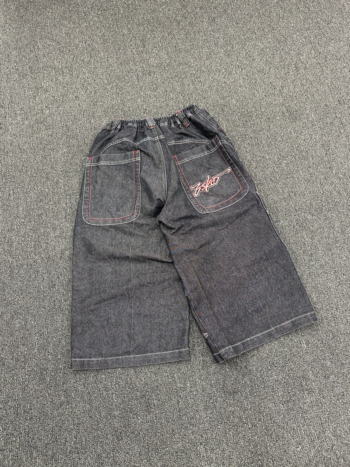 ESKO JEANS 빈티지 올드스쿨 힙합팬츠 벤딩 흑청 데님 반바지 상품이미지1