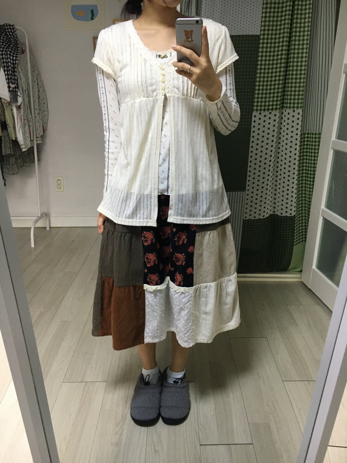 아이보리 플라워 도트 티셔츠 상품이미지6