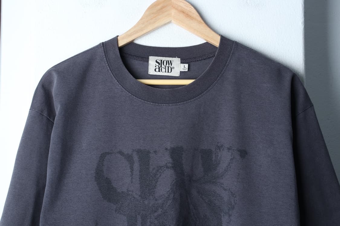 (L-XL) 슬로우애시드 반팔 티셔츠 그래픽 차콜 스트릿-H32087 상품이미지3