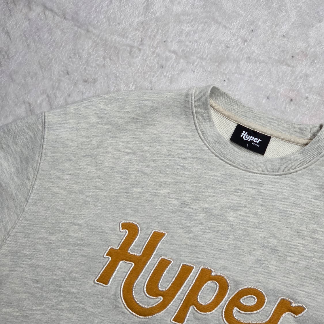 레터링 자수 패치 멜란지 코튼 맨투맨 상품이미지2