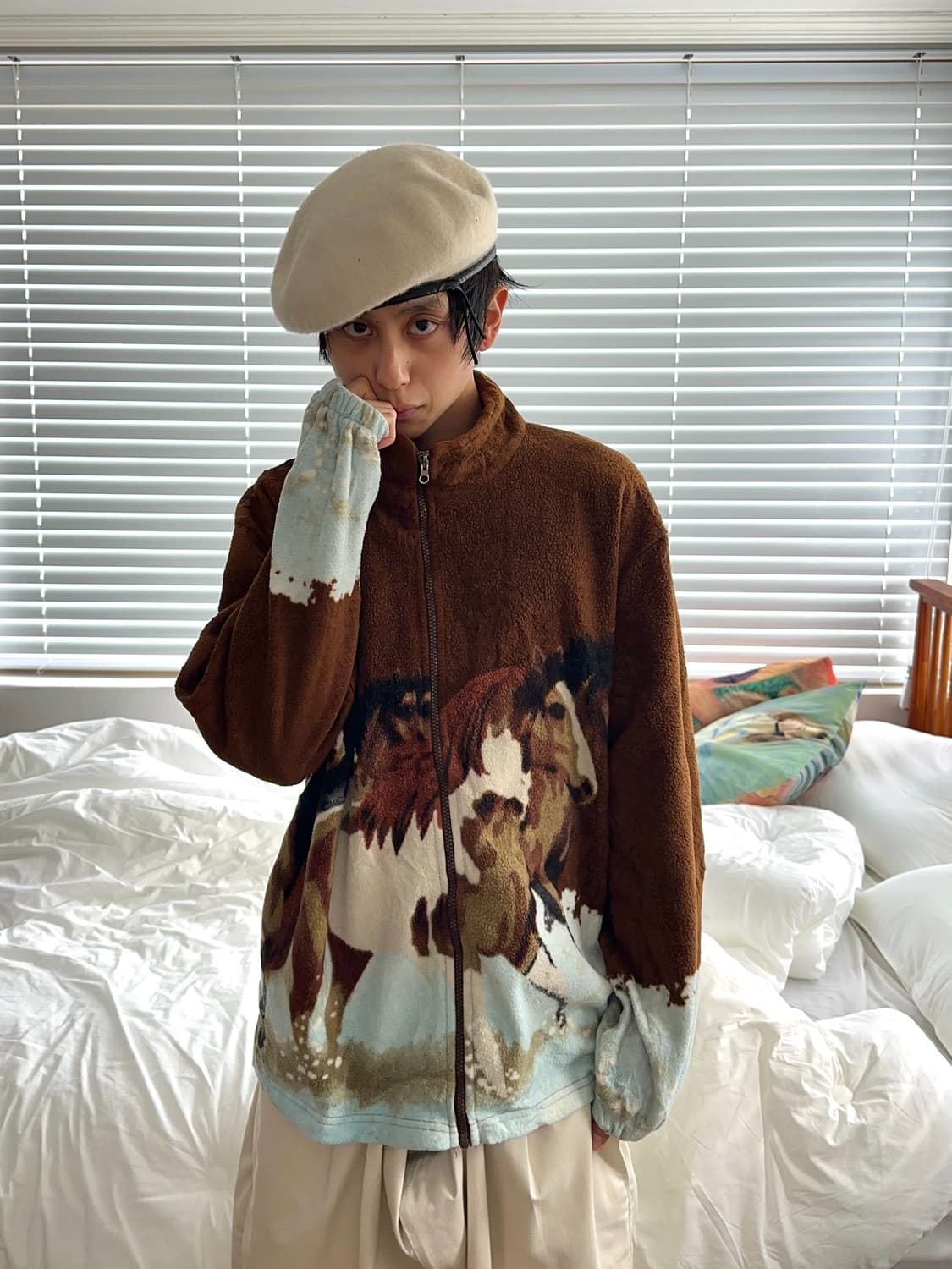 Kokopelli "설원 속 떠돌이 말들" 플리스 자켓 상품이미지2