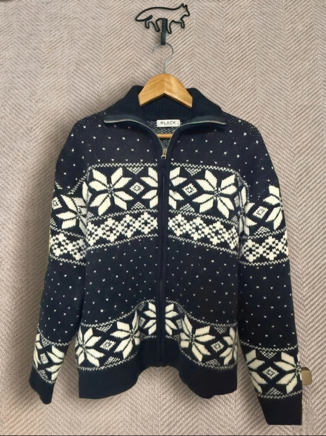 노르딕 2WAY 니트 집업 상품이미지3