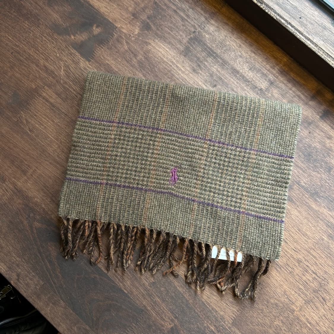 12864 - 폴로 랄프로렌 브라운 체크 울 머플러 (울 80%) 상품이미지1