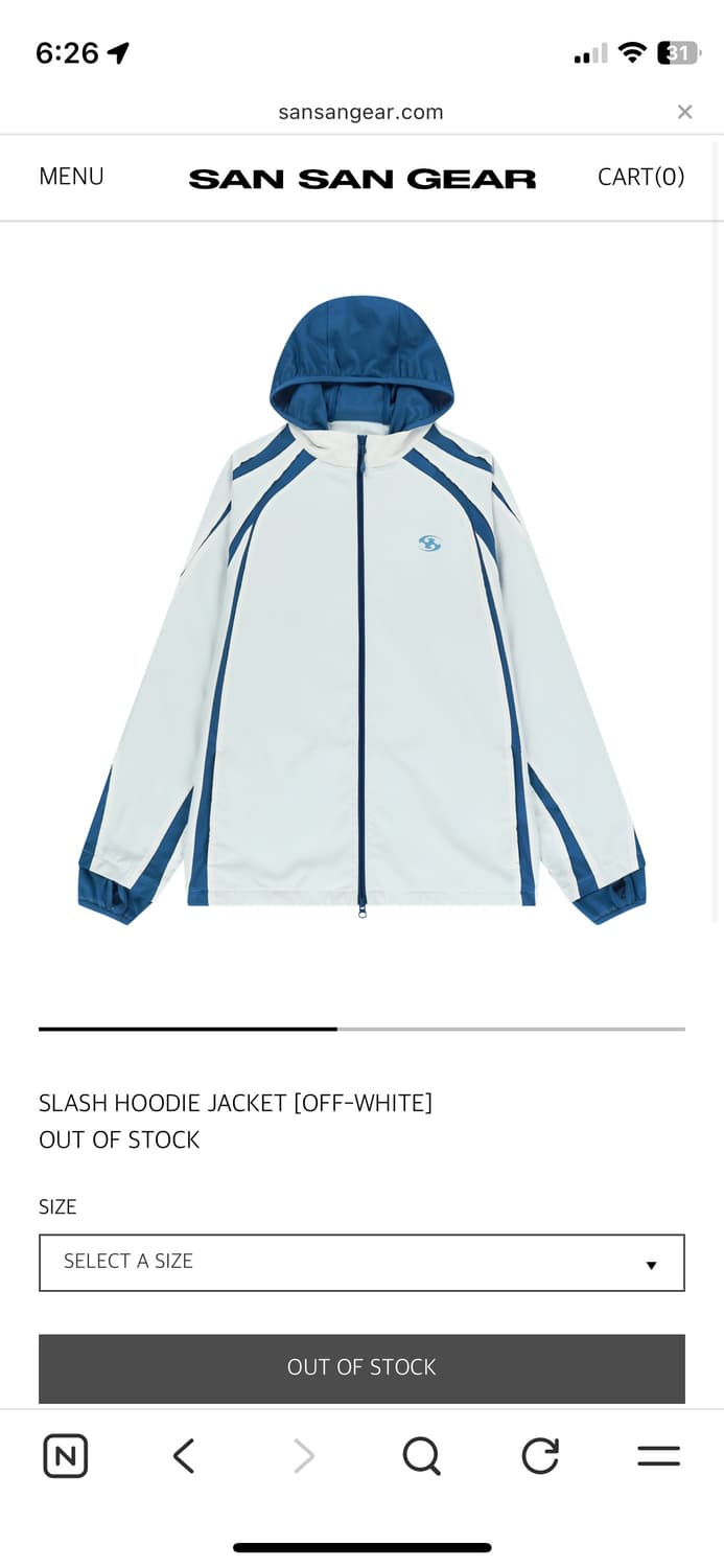산산기어 slash hoodie jacket off-white 2 상품이미지1