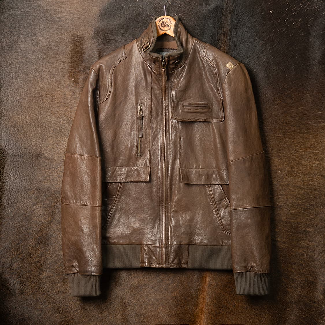 [100] 00s 써스데이아일랜드 램스킨 레더자켓 브라운  상품이미지1