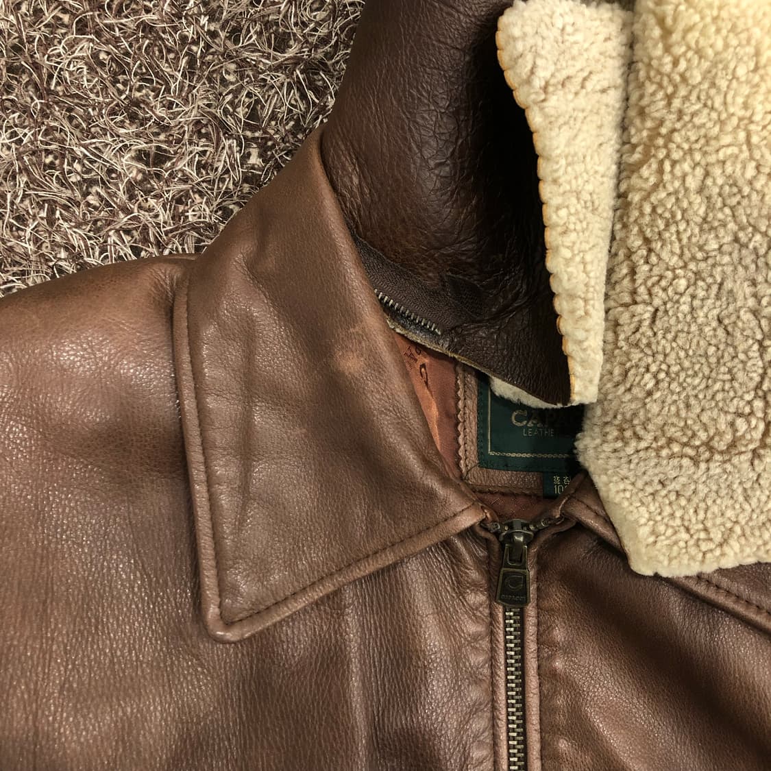 빈티지 양가죽 브라운 레더 가죽 자켓 상품이미지5