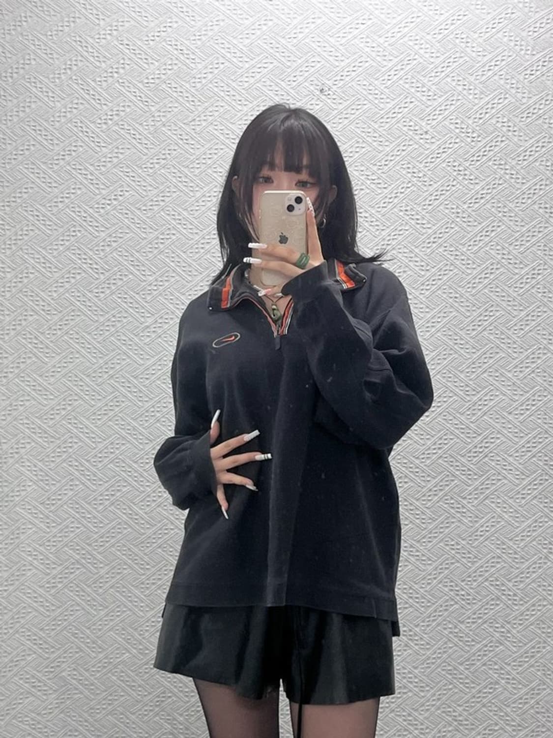 나이키 올드스쿨 레트로 Y2K 오렌지 반집업 맨투맨 L C10794 상품이미지1