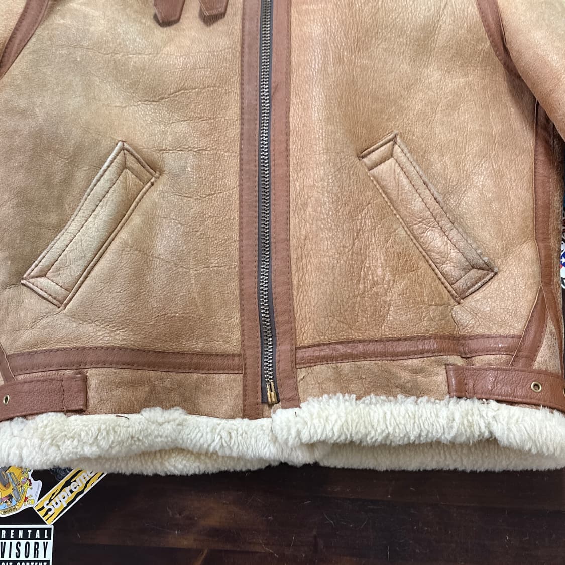 쇼트 schott b-3 무스탕 가죽 자켓 40 상품이미지7