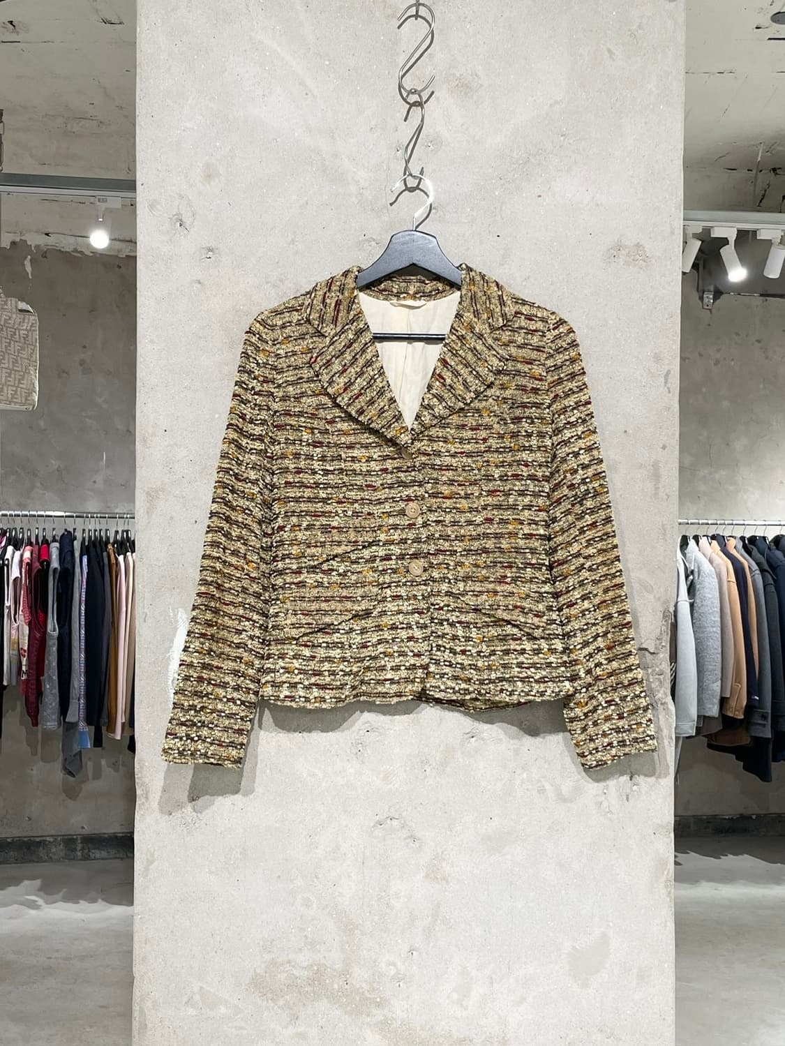 니들스 스트라이프 레이온 혼방 트위드 자켓 상품이미지1