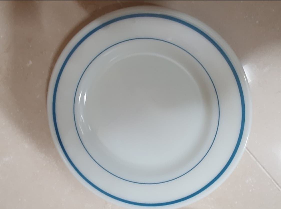 미국 블루밴드 밀크글래스 빈티지 접시(미사용) 상품이미지1
