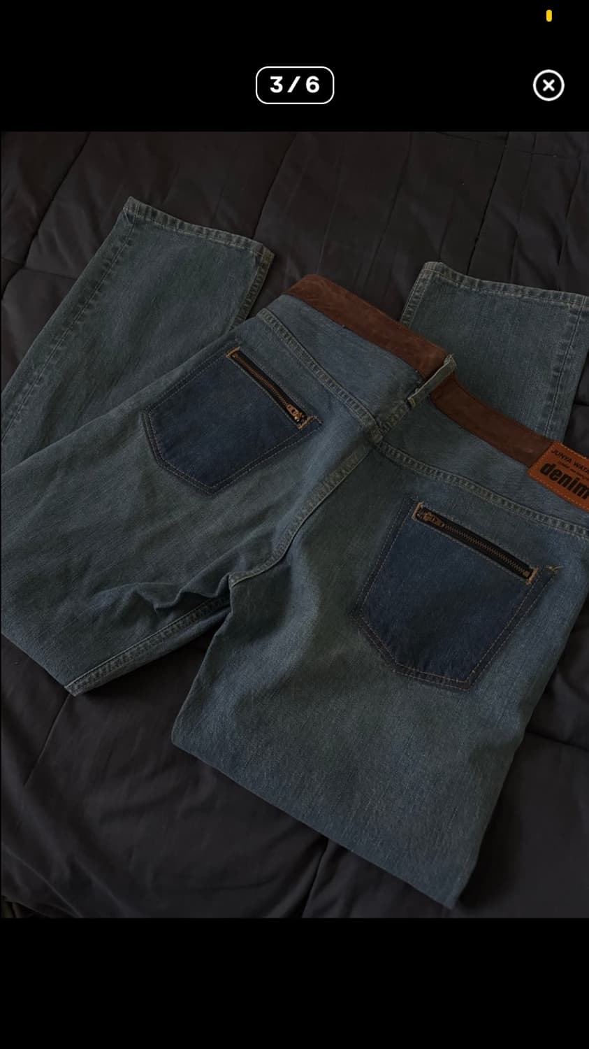 Junya watanabe Denim 준야 와타나베 레더 패치 데님 상품이미지3