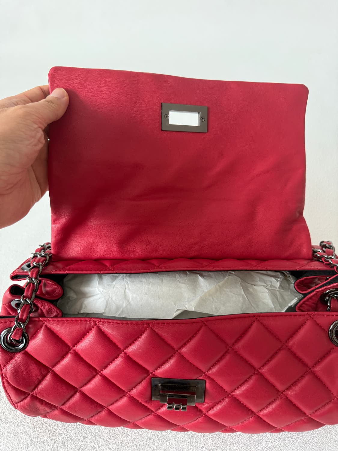 Pre owned 램스킨 레더 숄더백 상품이미지9