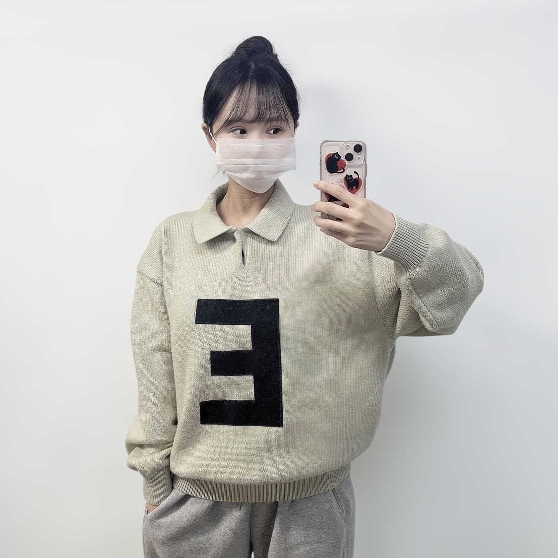 에센셜 피어오브갓 빅 E 폴로 니트 상품이미지1