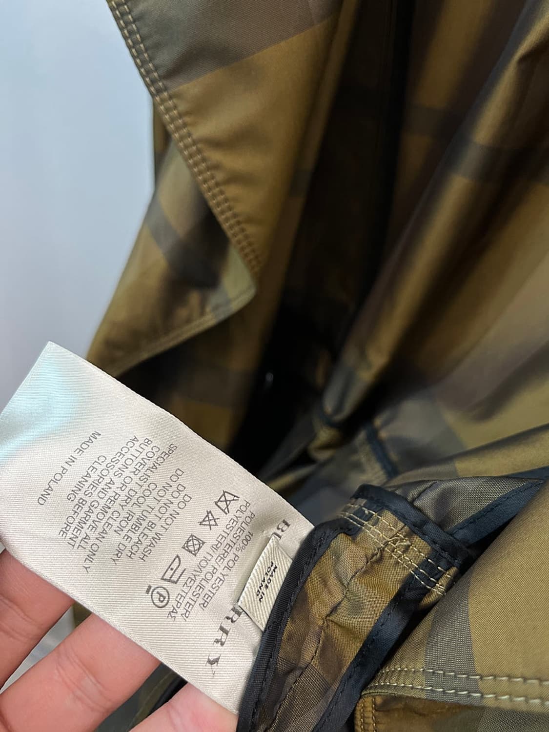 여) 버버리 체크 올리브그린 트렌치코트  상품이미지6