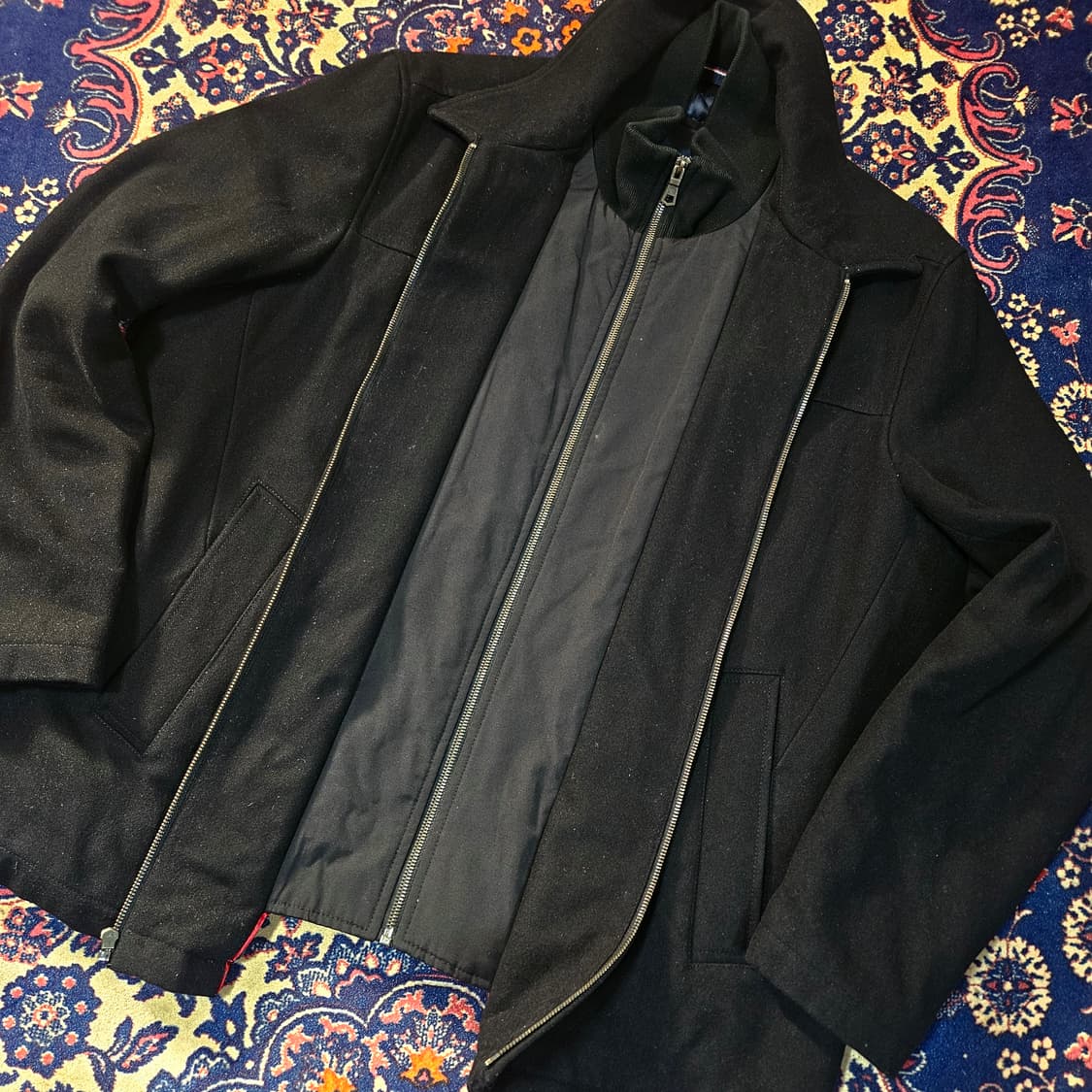 타미힐피거 하이넥 레이어드 카라넥 누빔 울 자켓 2XL 상품이미지3