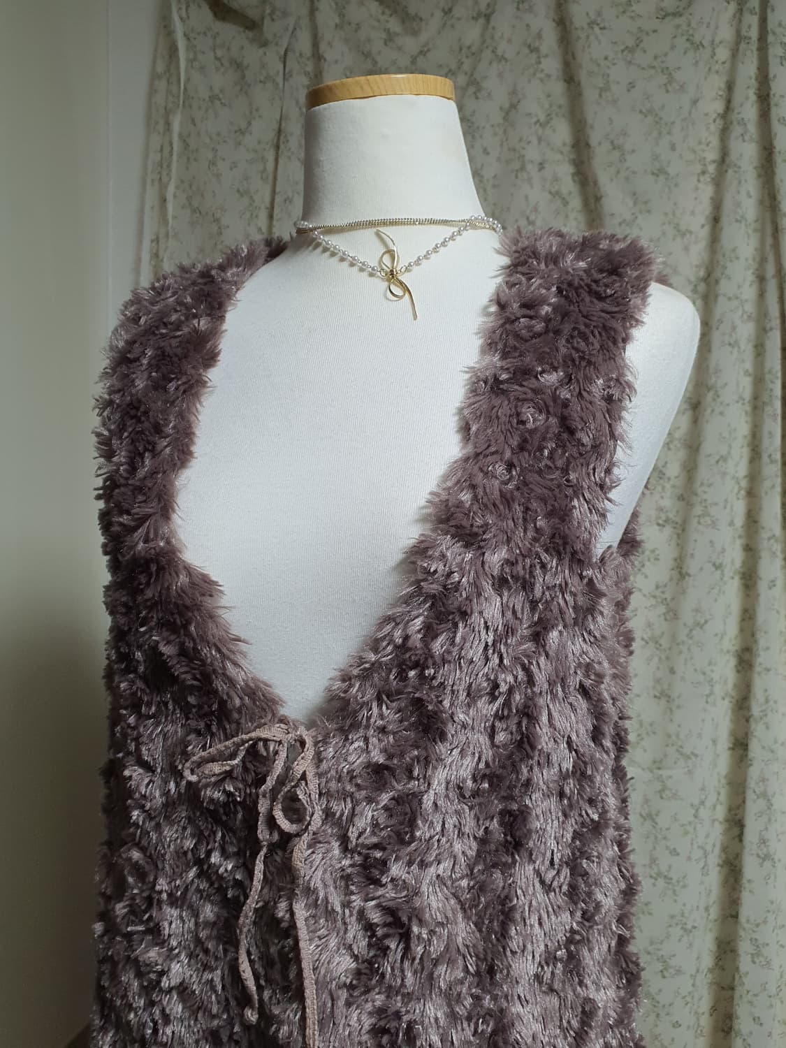 [모리걸] 퍼 털 베스트 조끼 브라운 일본빈티지 상품이미지3