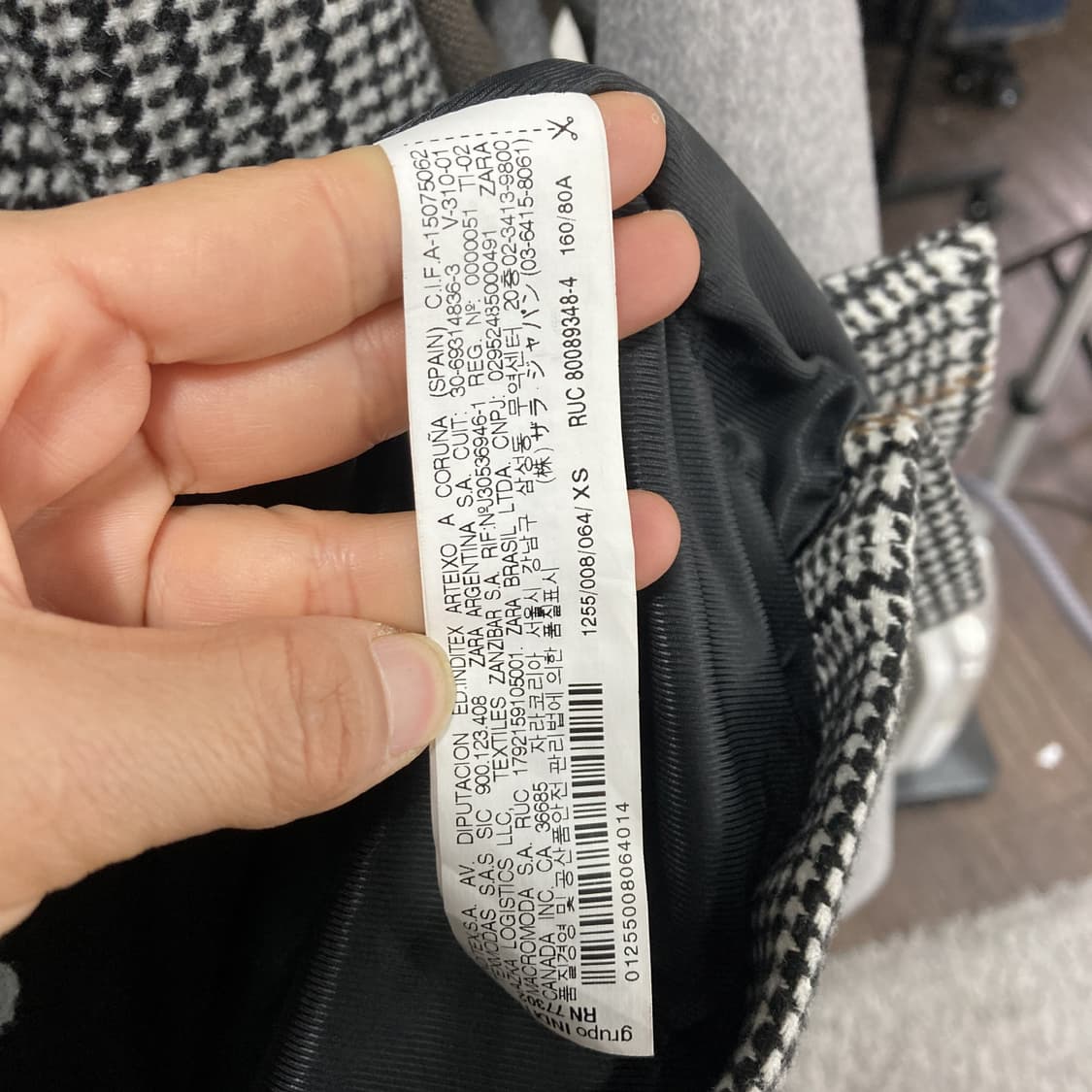 자라 여성캐주얼모직롱코트 체크 55-66 상품이미지5