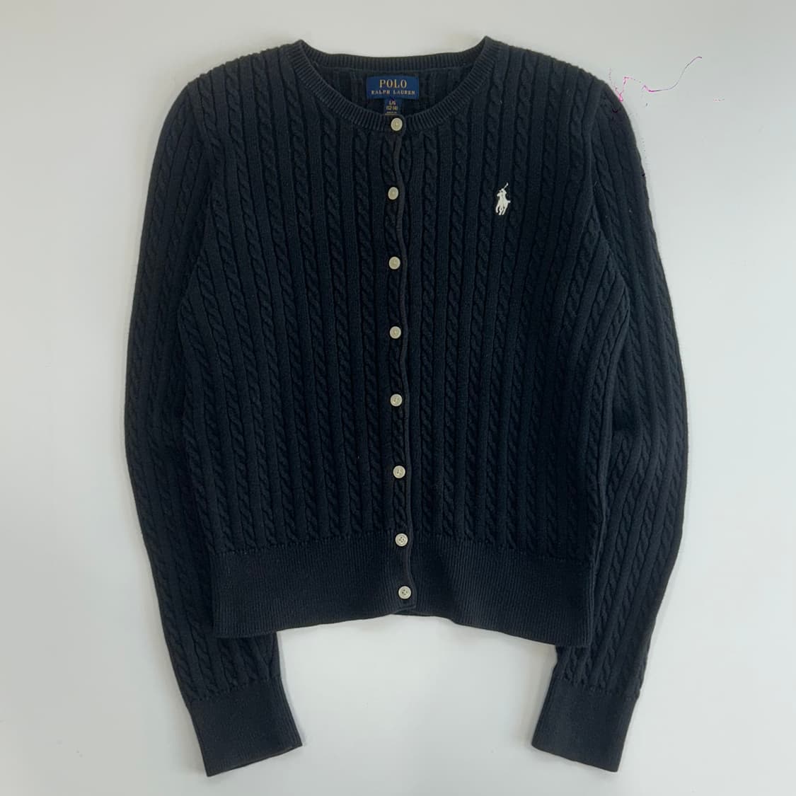 Polo 폴로 화이트포니 네이비 케이블 가디건 상품이미지3