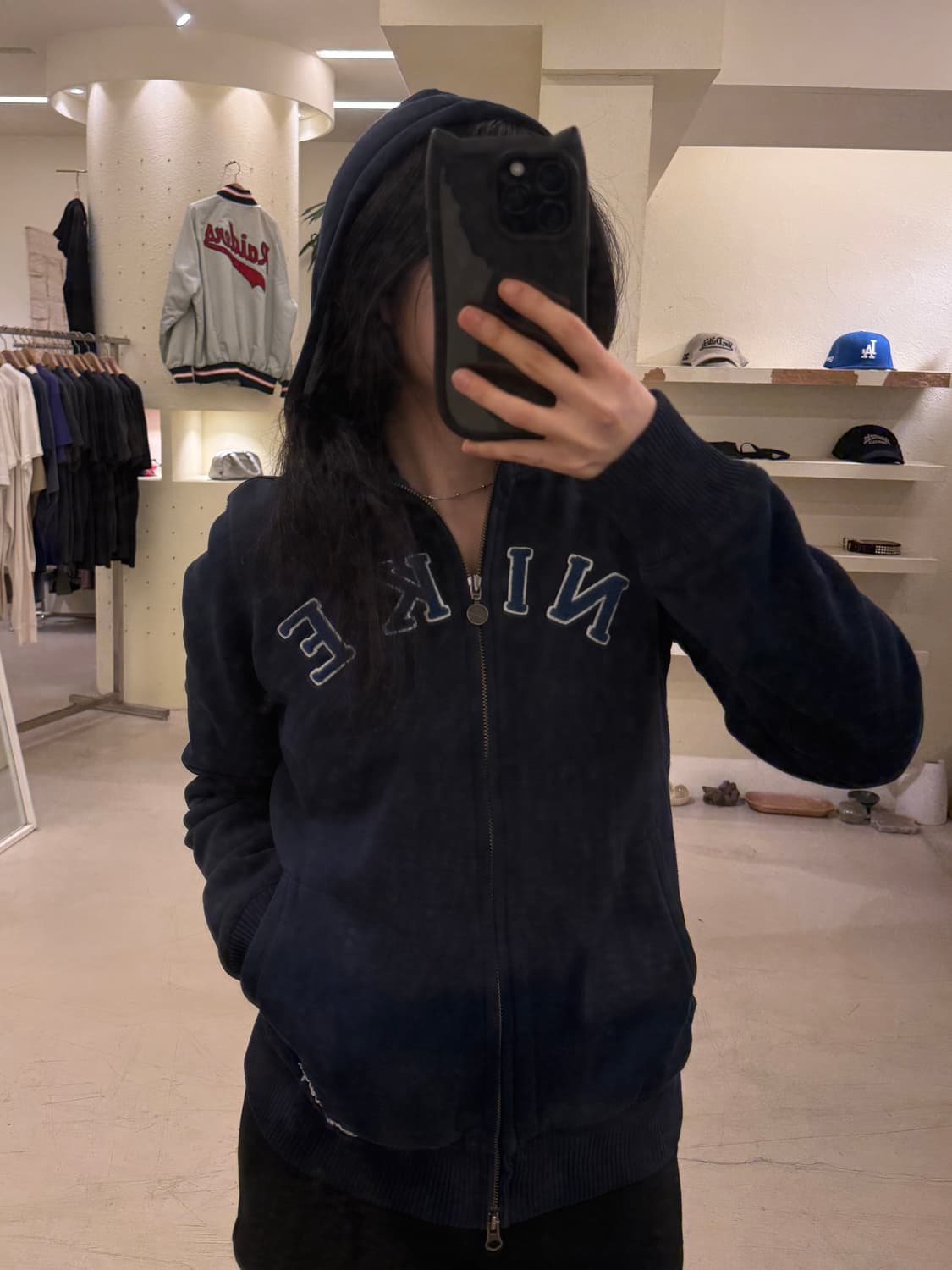 나이키 빅로고 올드스쿨  쉐르파 후드 집업  U8 상품이미지1