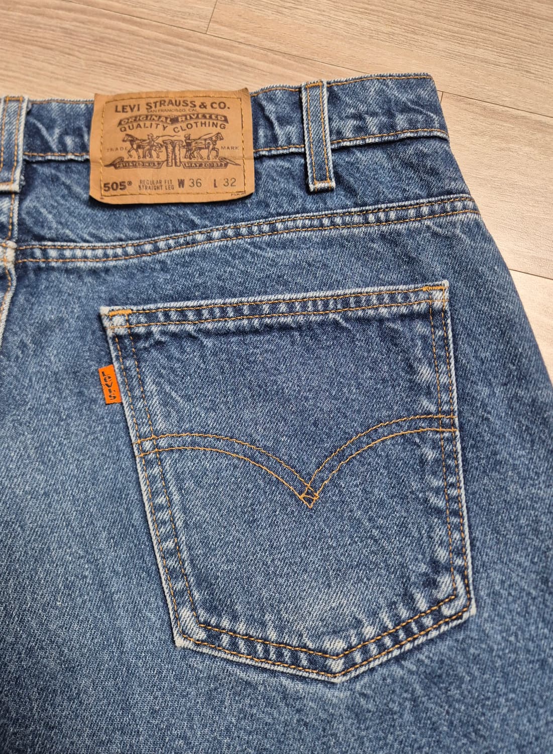 1997 Levi's 505-0215 오렌지 택 (36X32) 상품이미지1