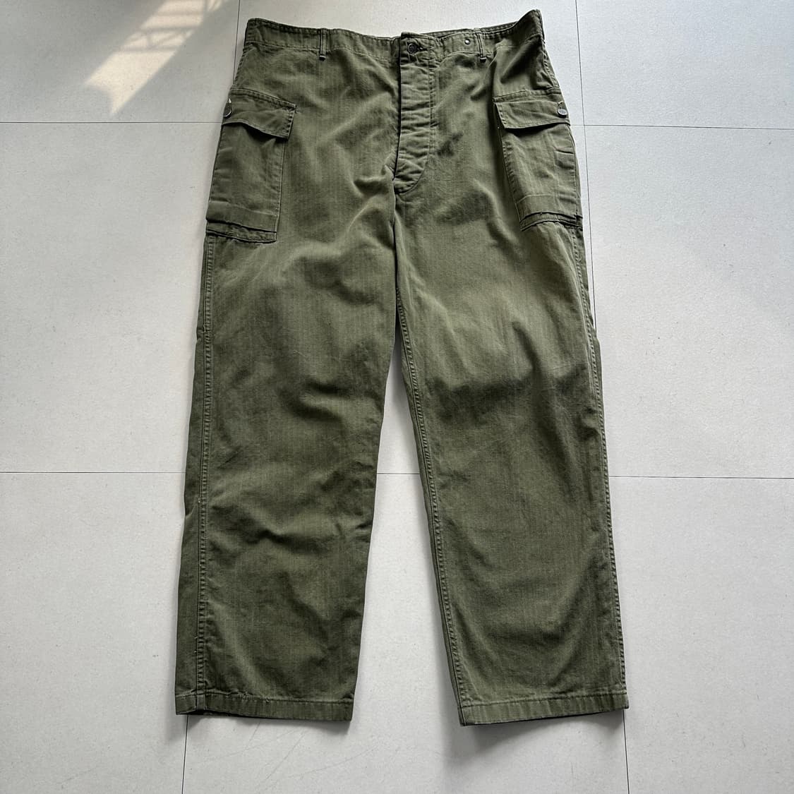 [희귀/W44] 40s 미군 M-43 HBT 13스타 버튼 팬츠 상품이미지1