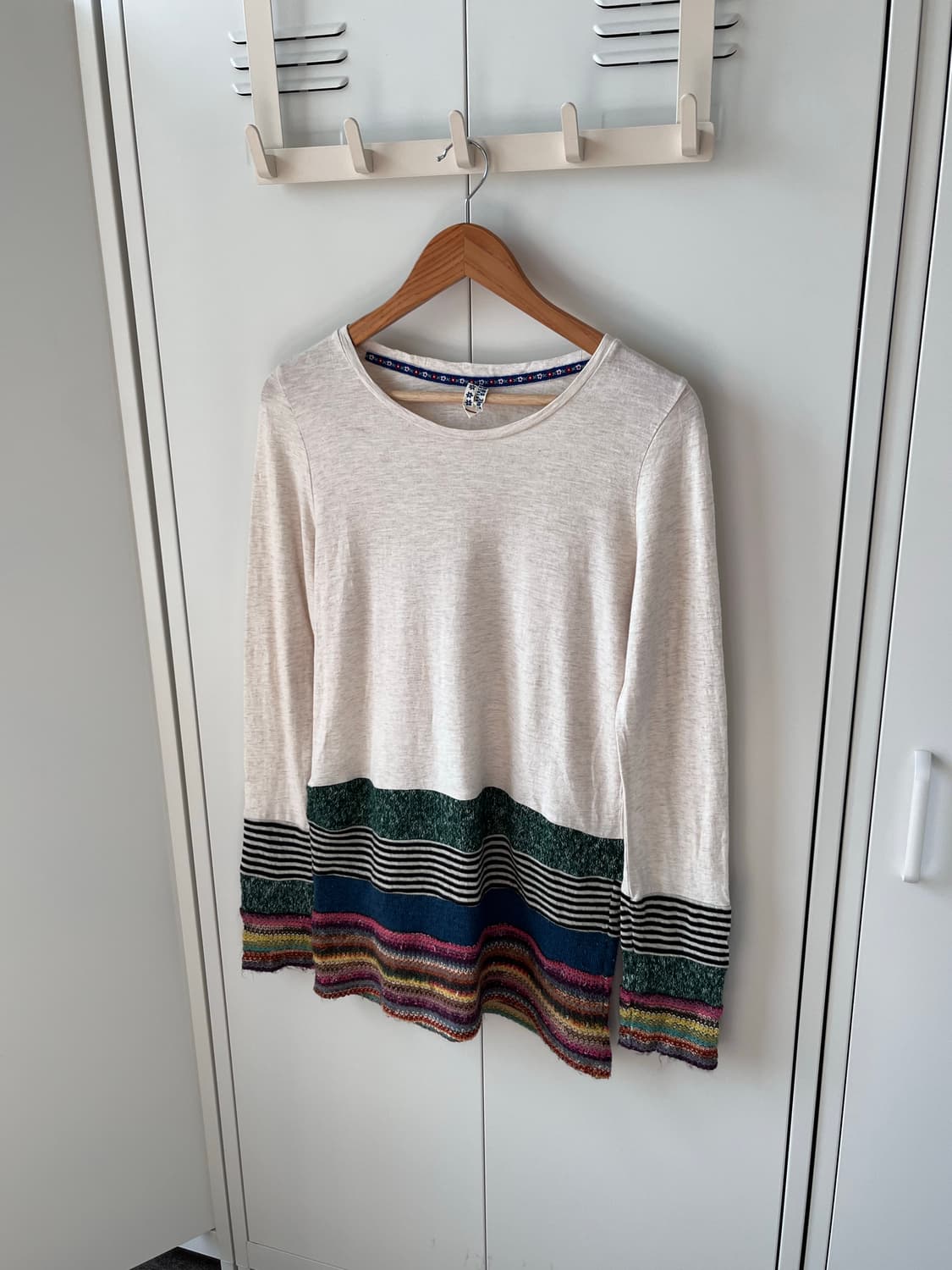 Cube sugar 패턴 레이어드 롱 슬리브 상품이미지2