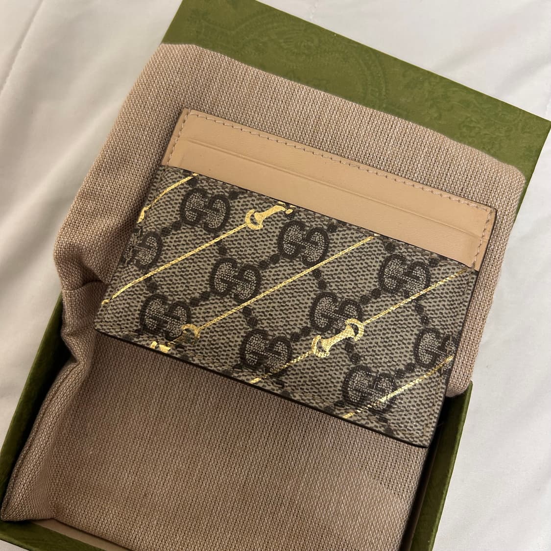 구찌 카드지갑 카드 케이스 홀스빗 프린트 베이지 에보니 슈프림 상품이미지3