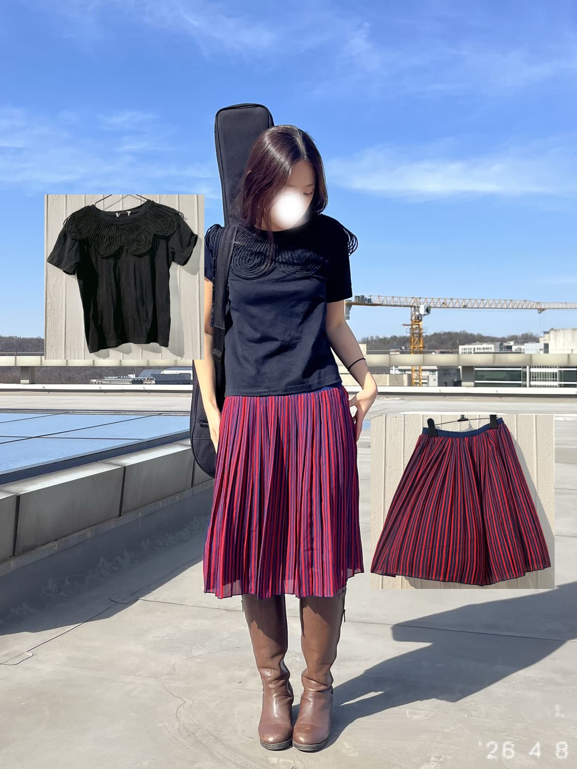Striped Pleated Skirt 스트라이프 플리츠 스커트 상품이미지5