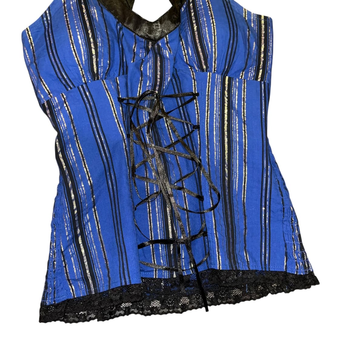 diable baiser 글리터 레이스 스트라이프 코르셋 갸루y2k펑크 상품이미지3