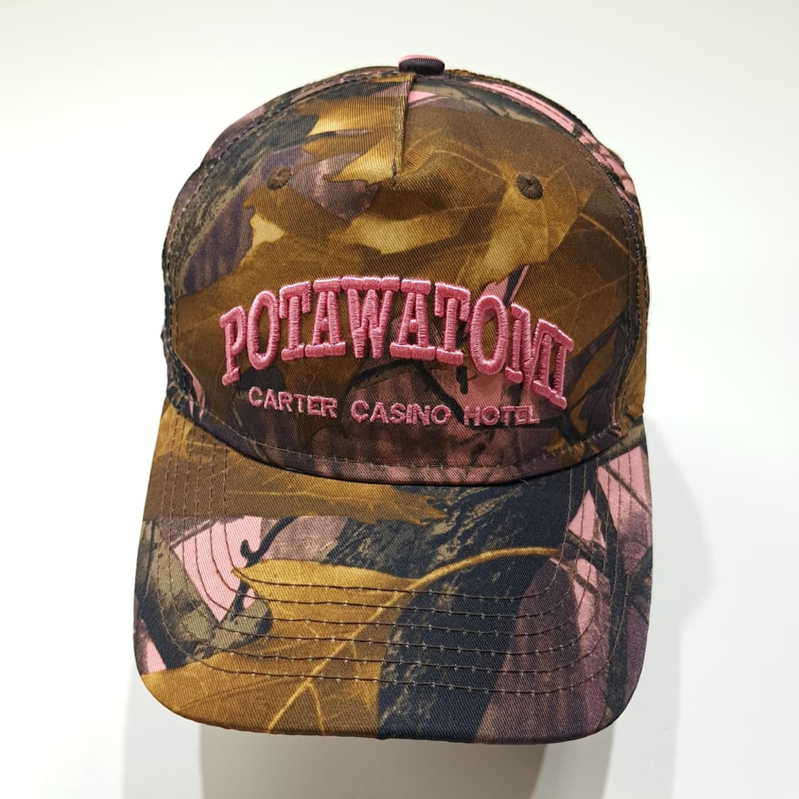포타와토미 카터 카지노 호텔 핑크 카모 자수 볼캡 P2031 상품이미지3