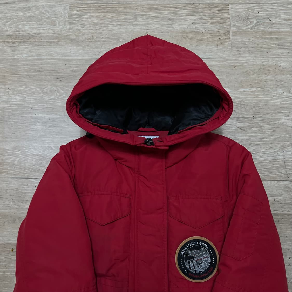 크룩스 포레스트 그린 덕다운 후드 패딩 점퍼 [딥 레드] S/90 상품이미지2