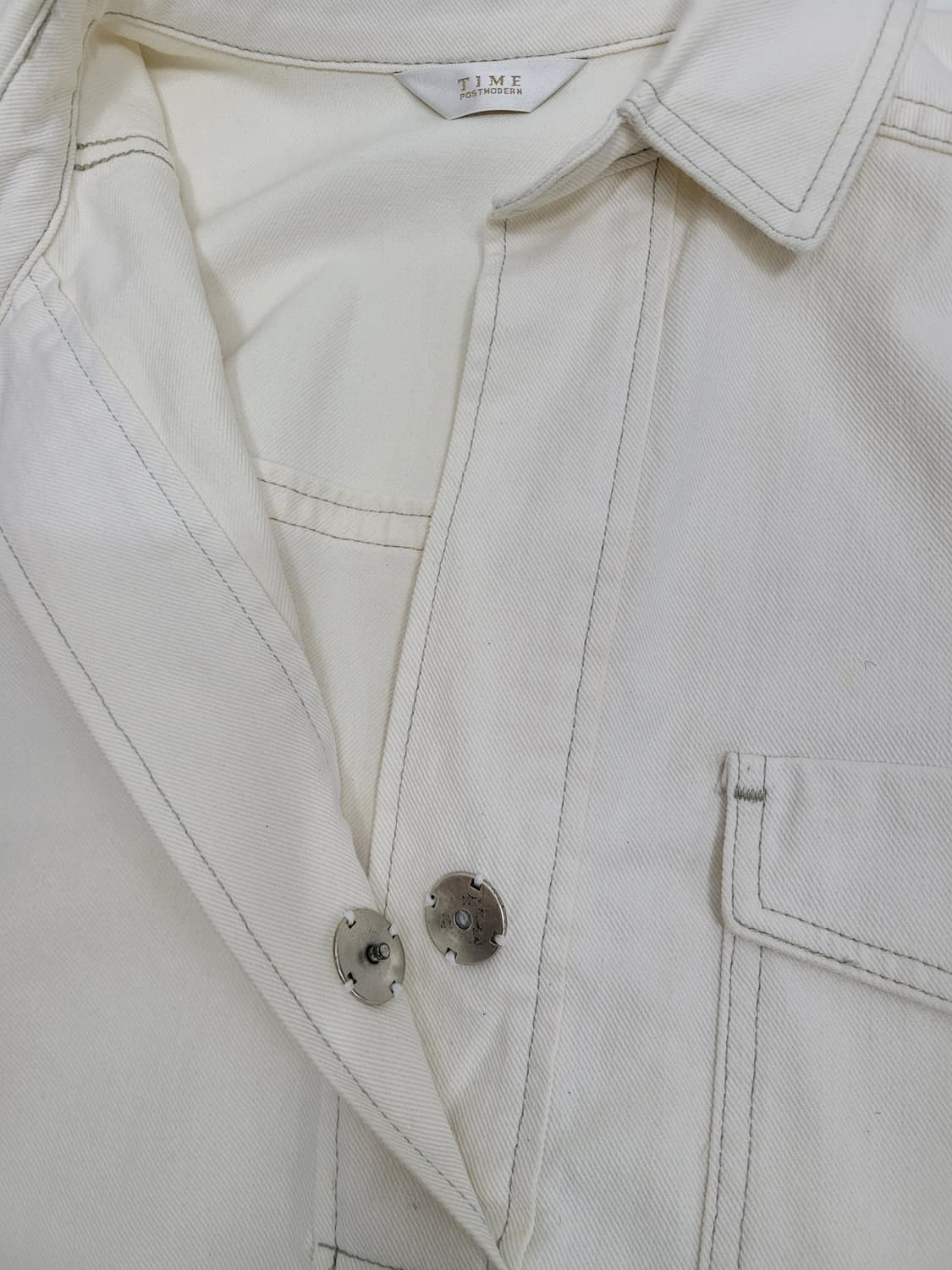 TIME 한섬 타임 데님 풀오버 셔츠 / 여 82 아이보리
 상품이미지7