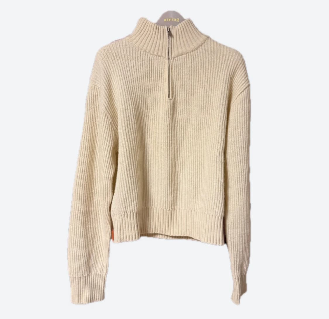 LIBRE 아이보리 울 니트반집업 집업니트 상품이미지7