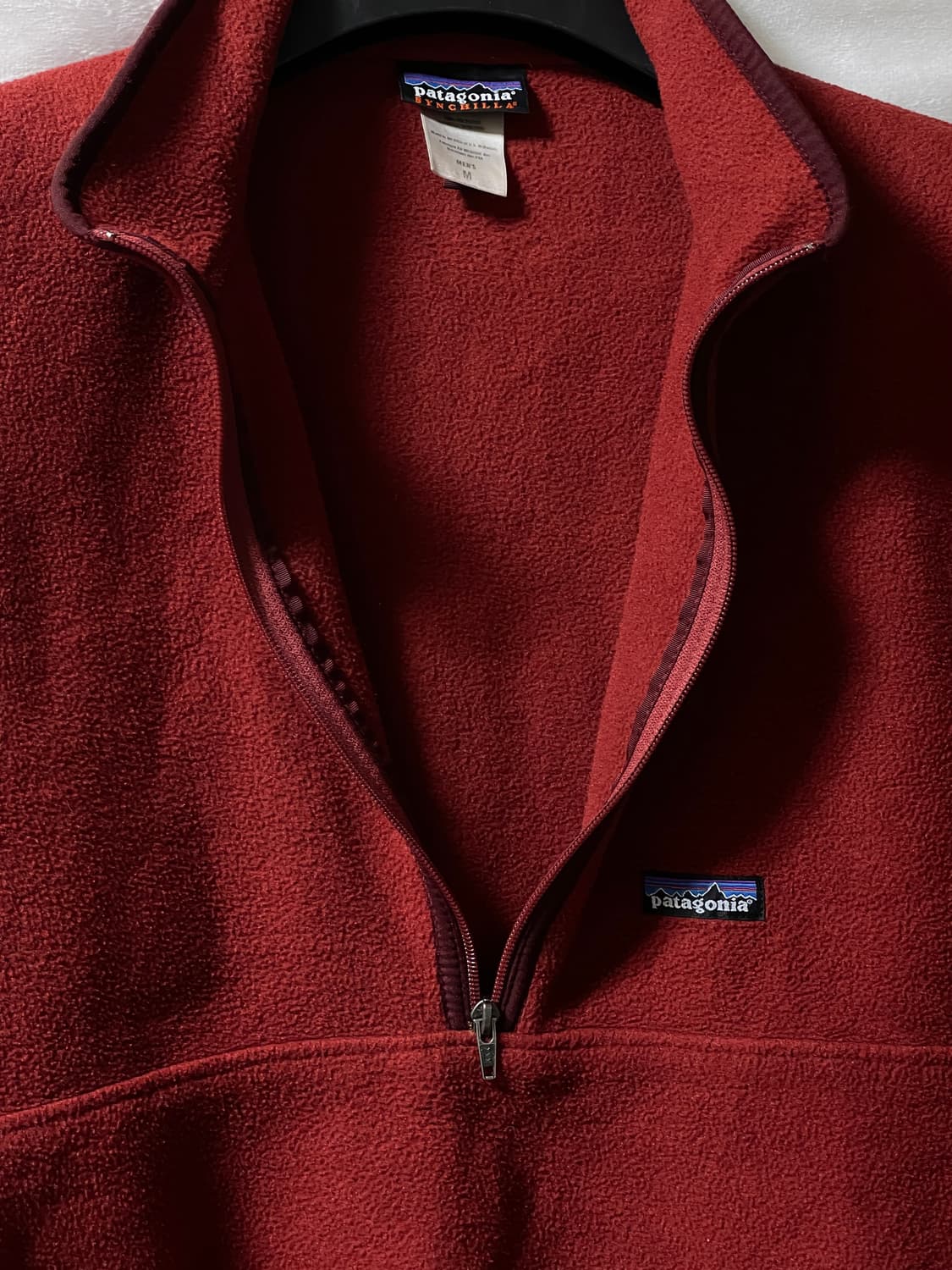 M 90s 파타고니아 신칠라 레드 하프집업 상품이미지6