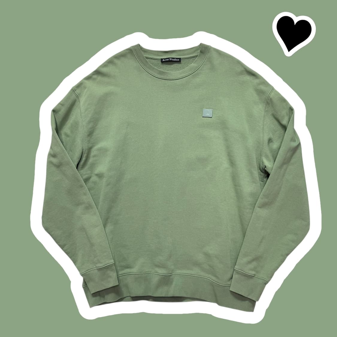 정품 아크네 스튜디오 포바 페이스 더스트 그린 맨투맨 상품이미지1