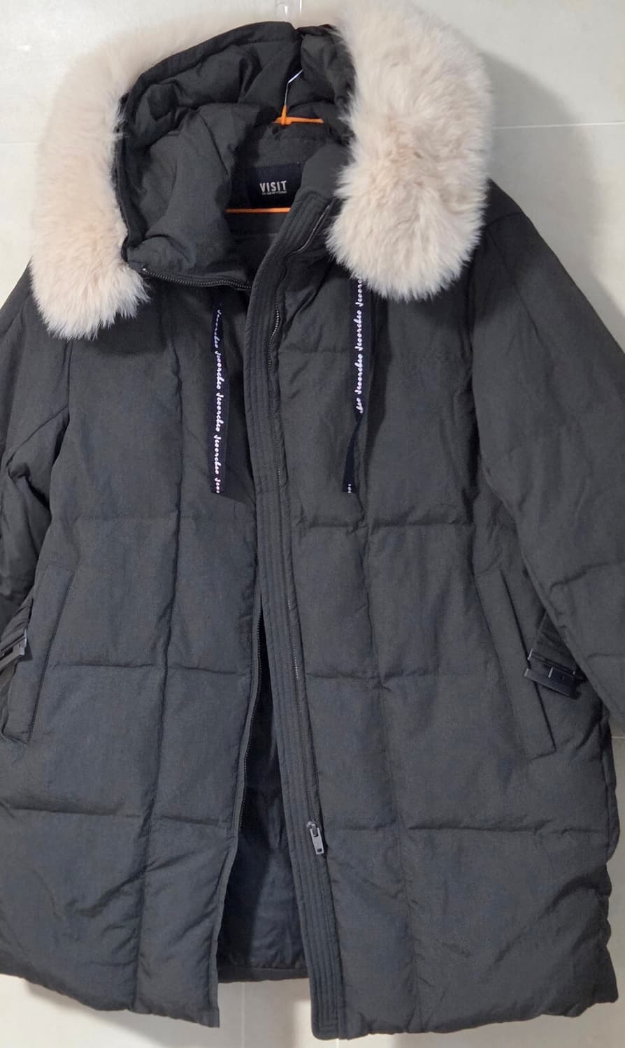 (새제품)비지트인뉴욕 폭스 퍼 덕 다운 점퍼 프리사이즈 상품이미지4