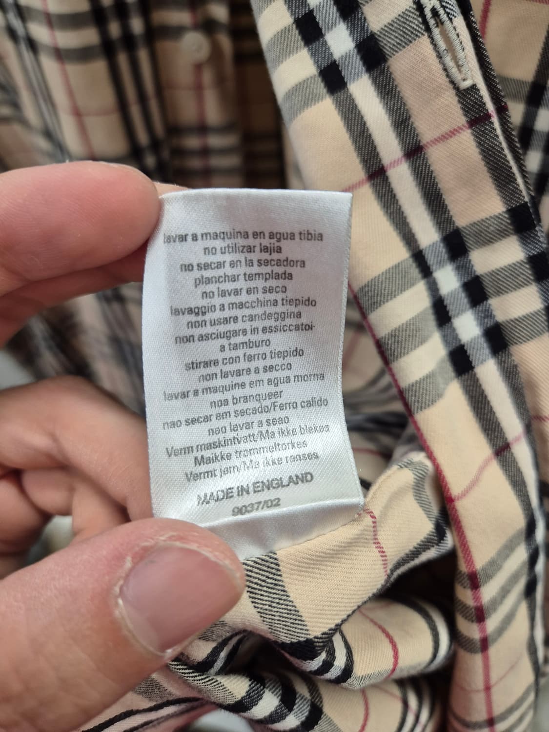 버버리 베이지&블랙 체크패턴 셔츠L 상품이미지7