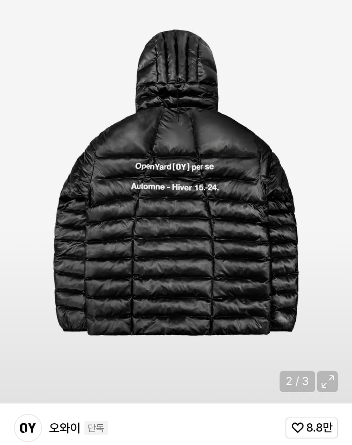 오와이 CURVED ZIPPER LIGHTWEIGHT PUFFER JAC 상품이미지3