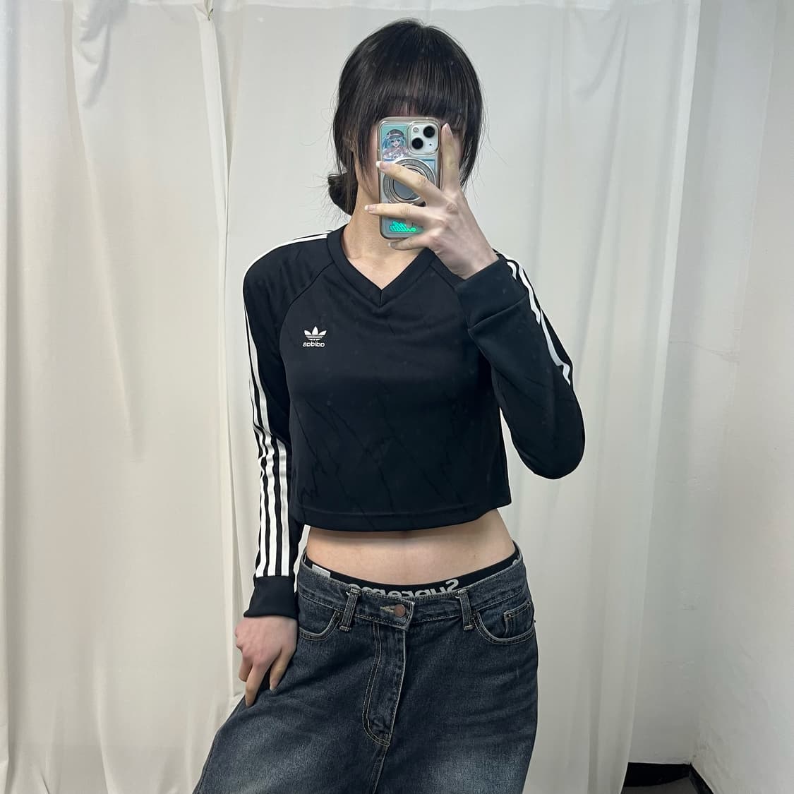 Adidas Firebird cropped jersey top 상품이미지1
