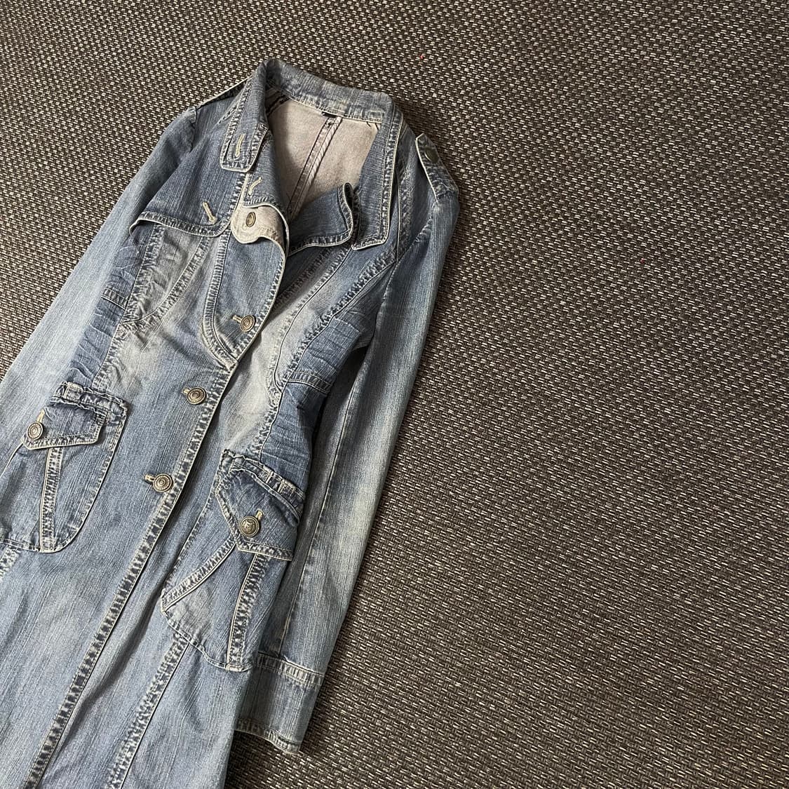 블루페페 디테일 데님 롱 원피스 상품이미지4